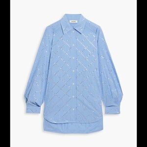 Sandro - Rhinestone Poplin Shirt